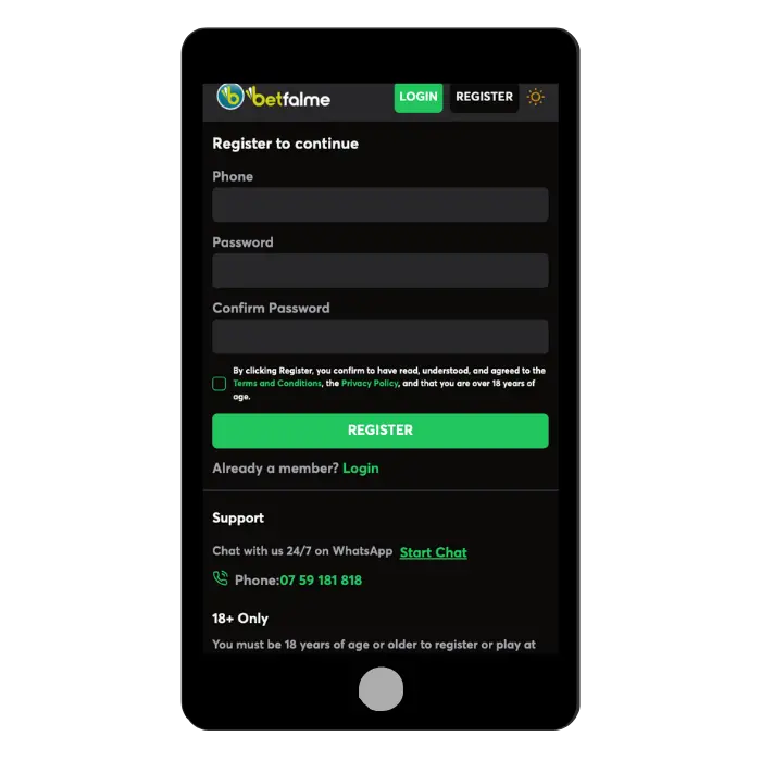 Betfalme Casino login